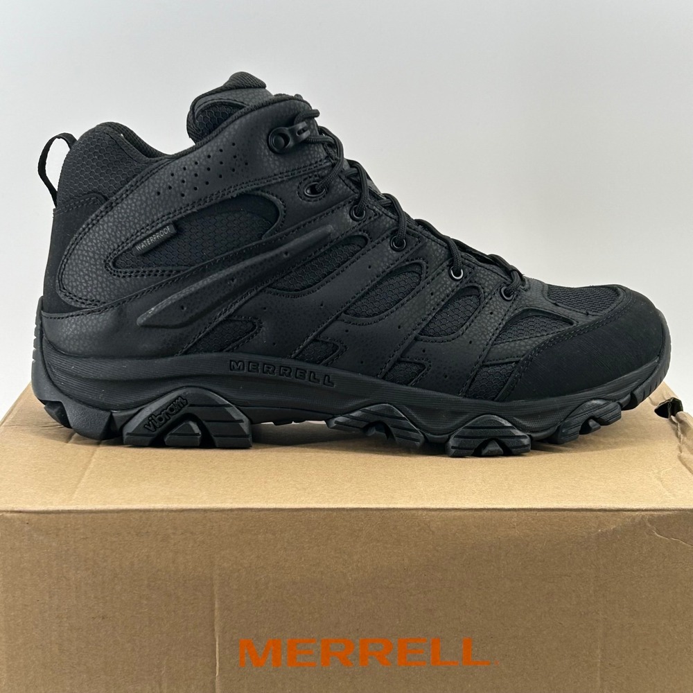Merrell Moab 3 Mid Tactical WP Mens 14 Black Waterproof Hiking Boots J003911